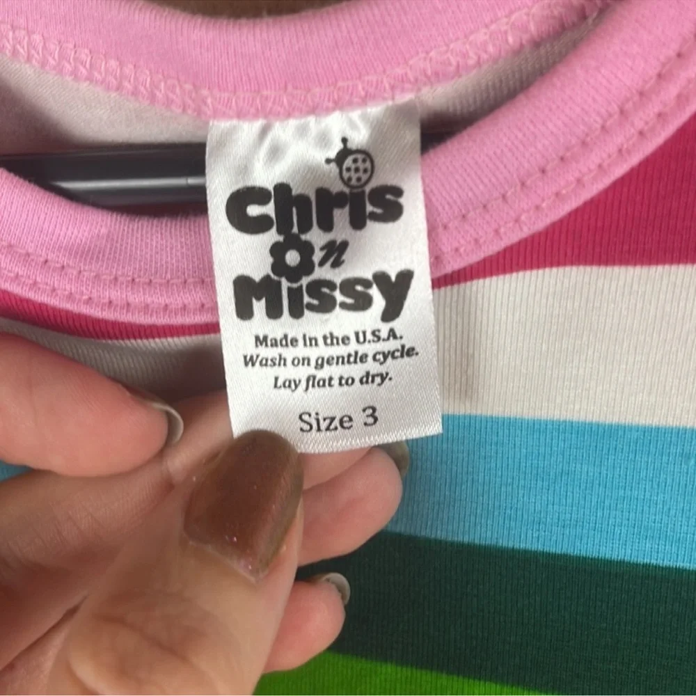 Hello Kitty Chris ‘N Missy Christmas Holiday Party Dress Stripe Mixed Print